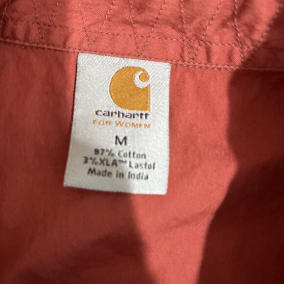 Carhartt Womens Sleeveless Canvas Top Size M Pearl Snap Vest Utility Workwear - Picture 5 of 6